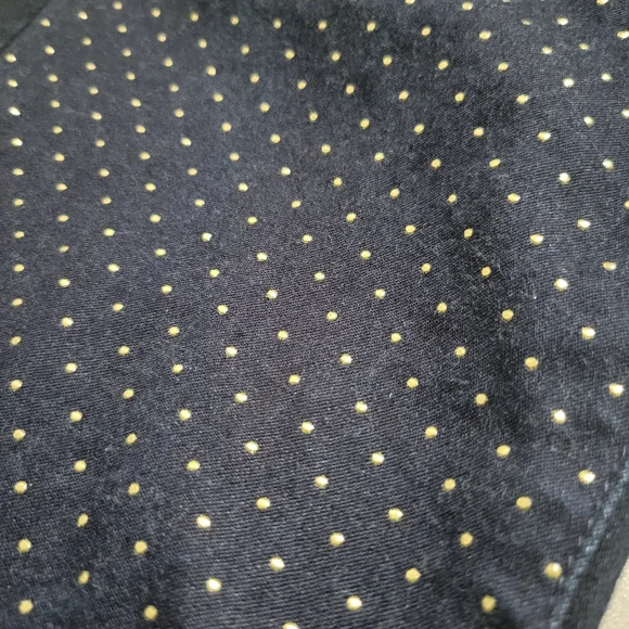 Hudson Women's Collin Vice Versa Skinny Gold Polka-Dot Denim Jeans Size 25 Dark - Picture 9 of 15